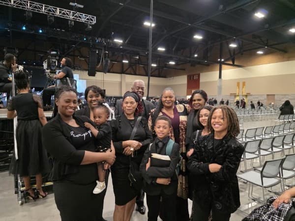 Members of the Greater Abiding Peace church family gathered together
