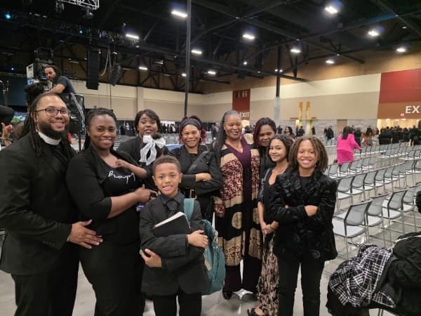 The Greater Abiding Peace congregation gathered at a Church of God in Christ event